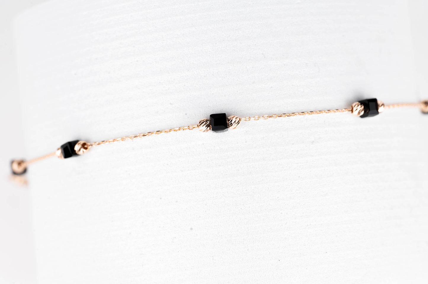 Bracelet Rose Gold 585 Black Cubes