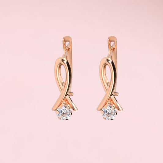 Rose Gold Earrings with Zirconia stones