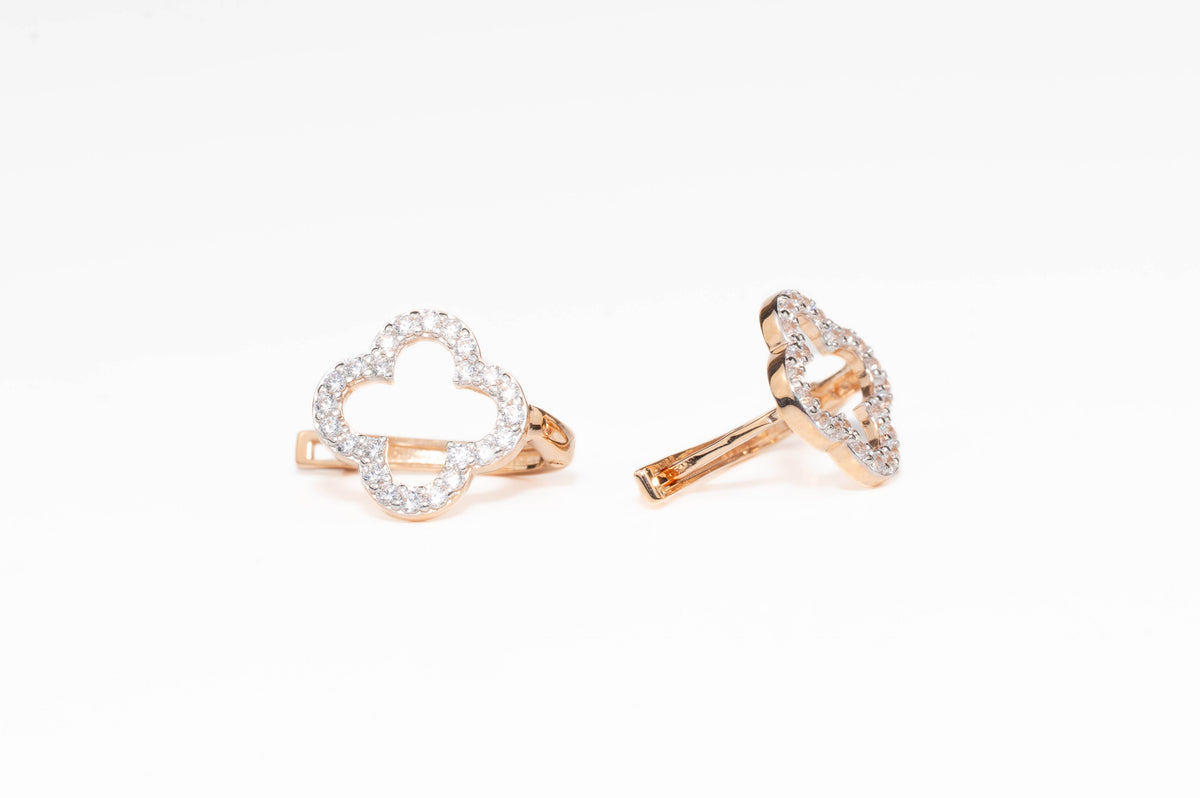 Rose Gold Earrings Bright Clover