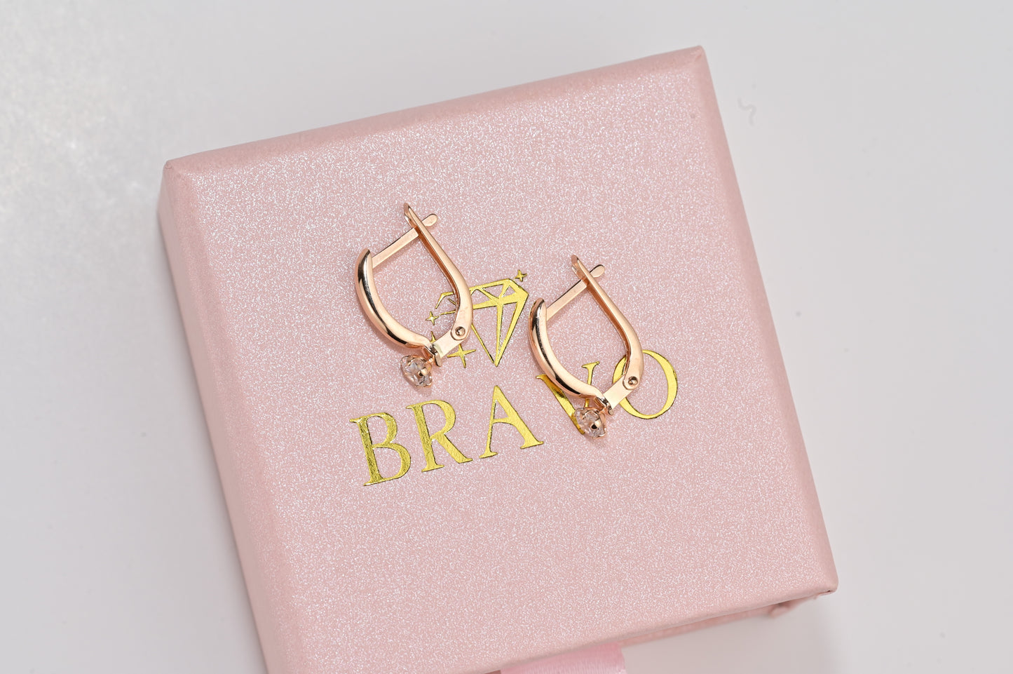 Rose Gold 585 Earrings with Zirconia stones