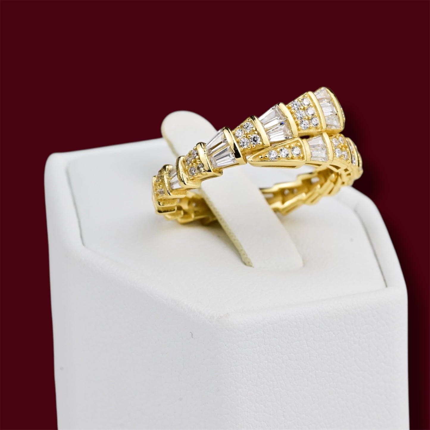 Silver 925 Yellow Gold Plated Set Snakes
