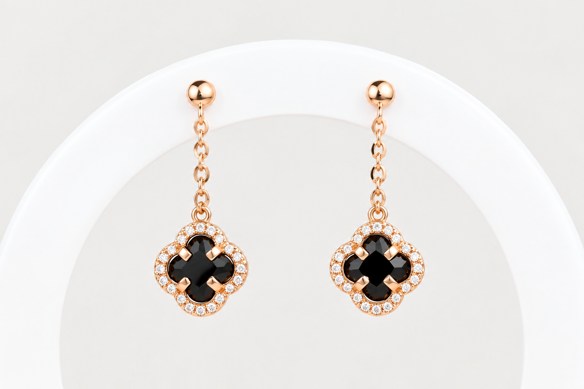 Rose Gold Studs Earrings Black Clover