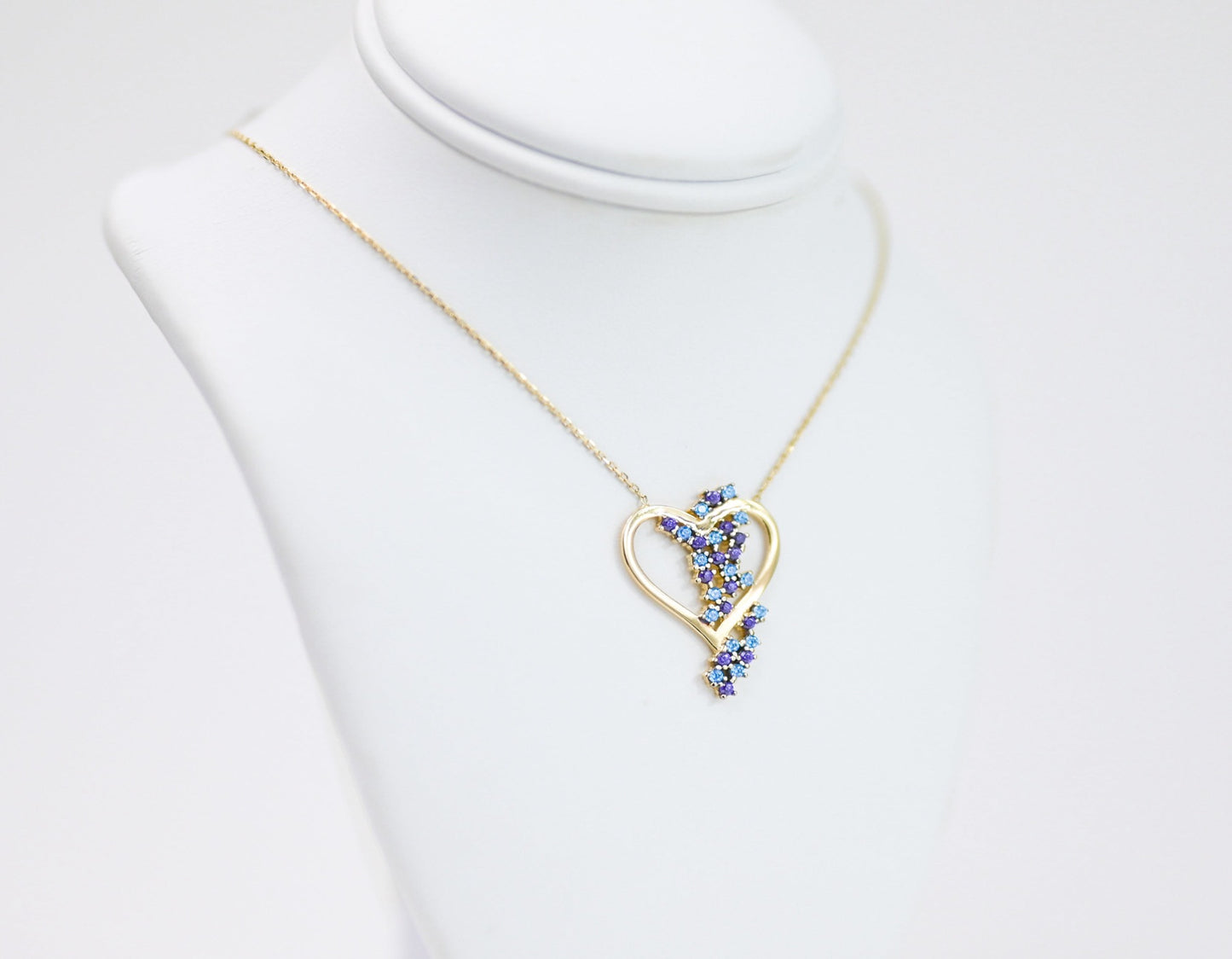 Purple&Blue Heart Necklace