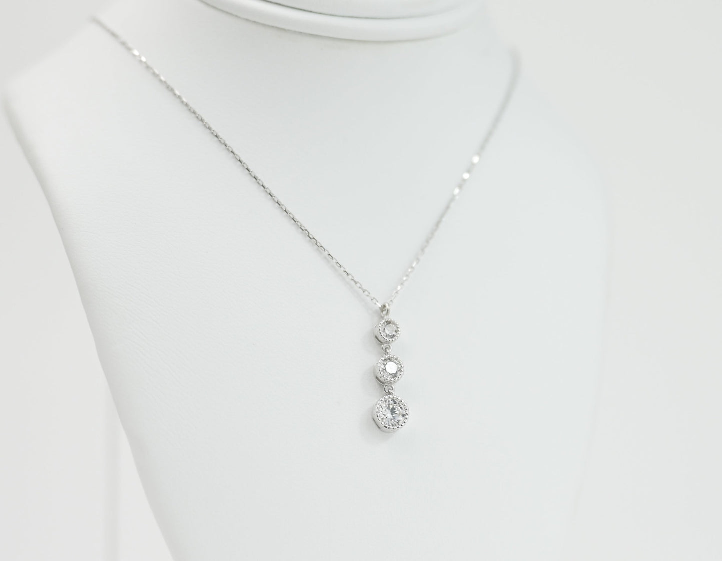 Triple Zirconia stone Necklace