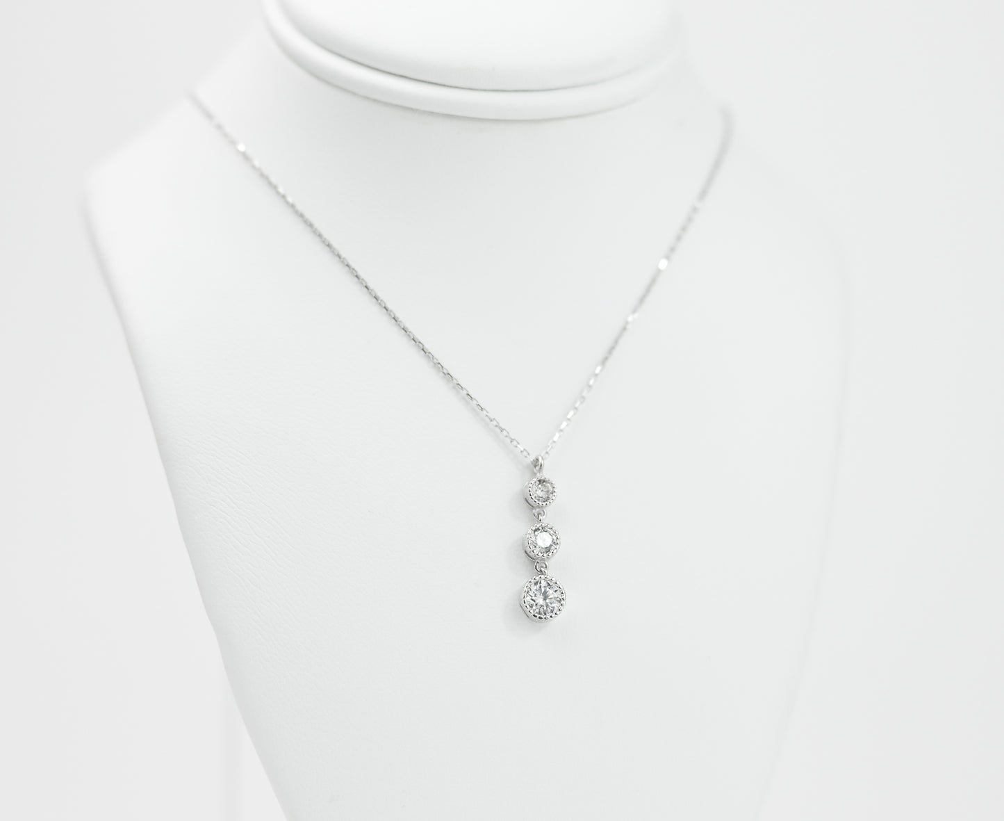 Triple Zirconia stone Necklace