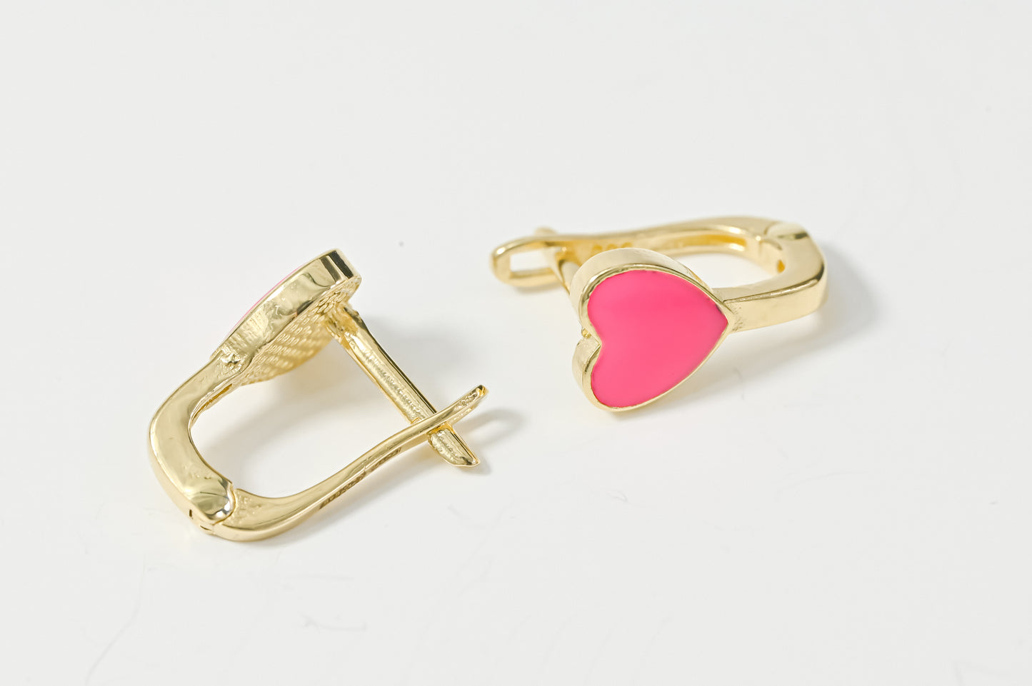 Kids Earrings Pink Hearts