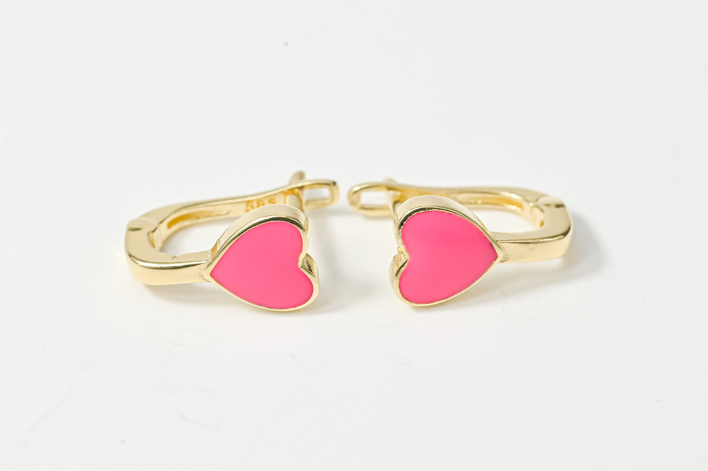 Kids Earrings Pink Hearts