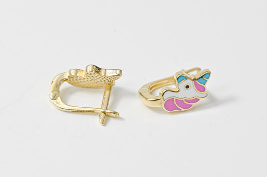 Kids Earrings Purple Unicorn