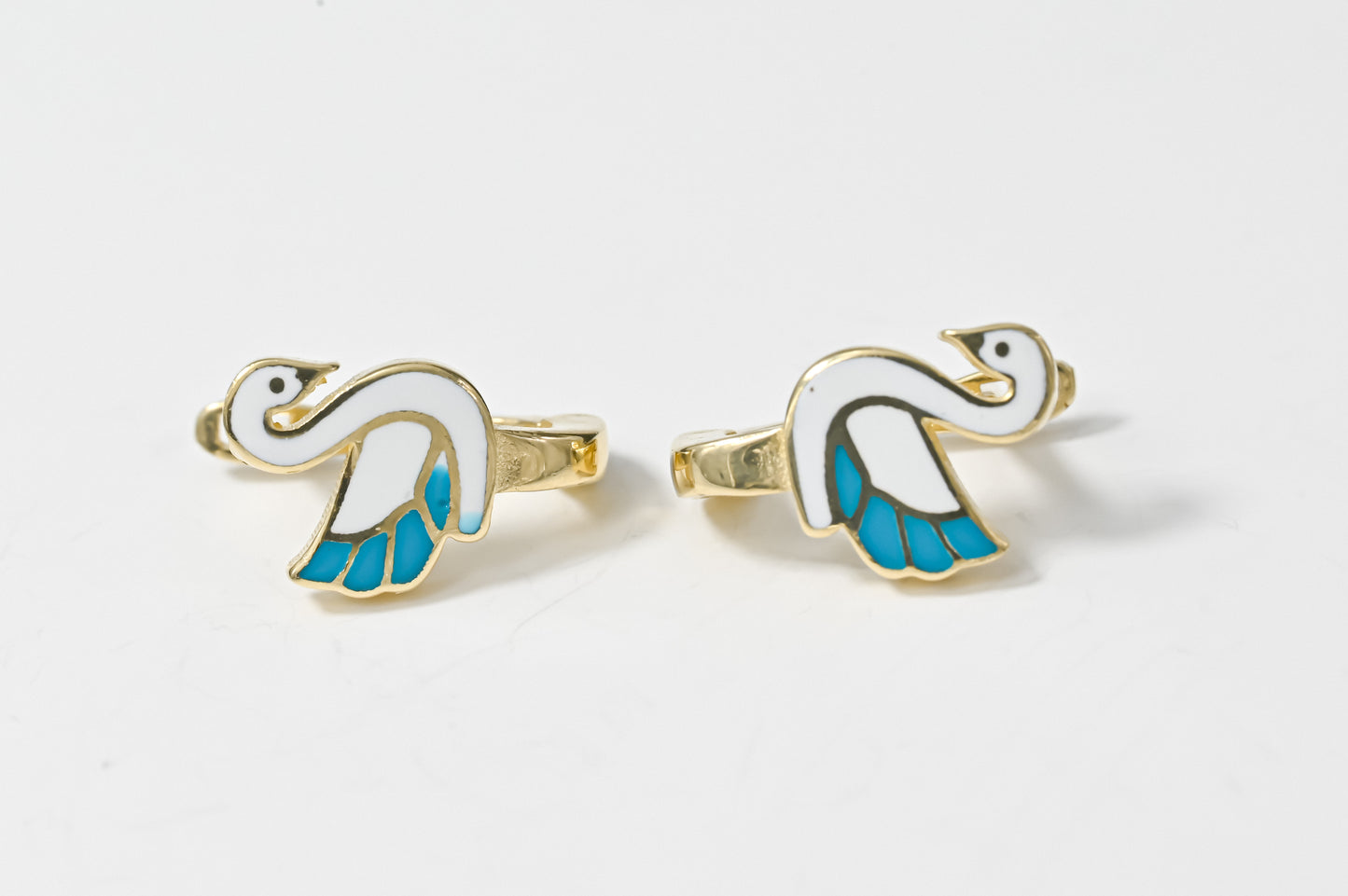 Kids Earrings Blue Swan