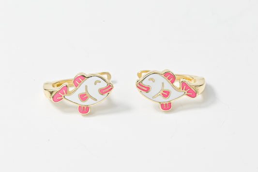 Kids Earrings Gold Fish