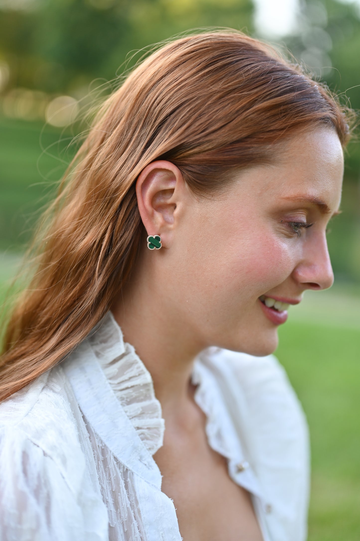 Earrings Malachite