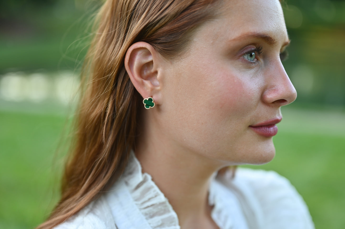 Earrings Malachite