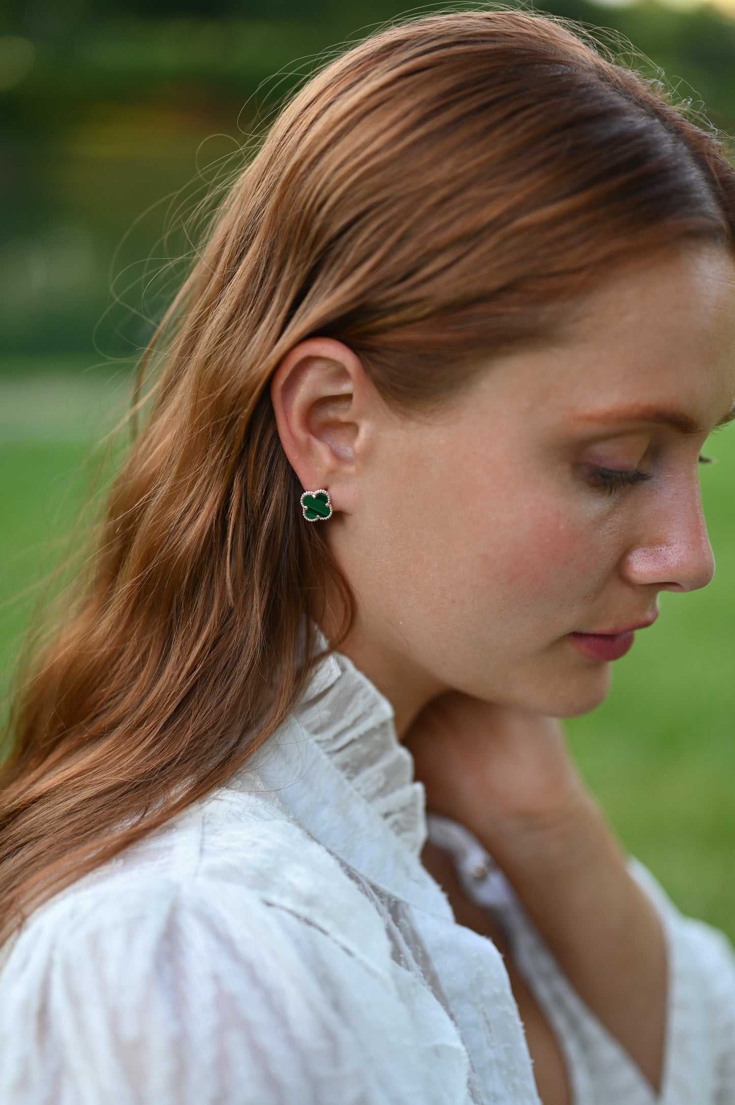 Earrings Malachite