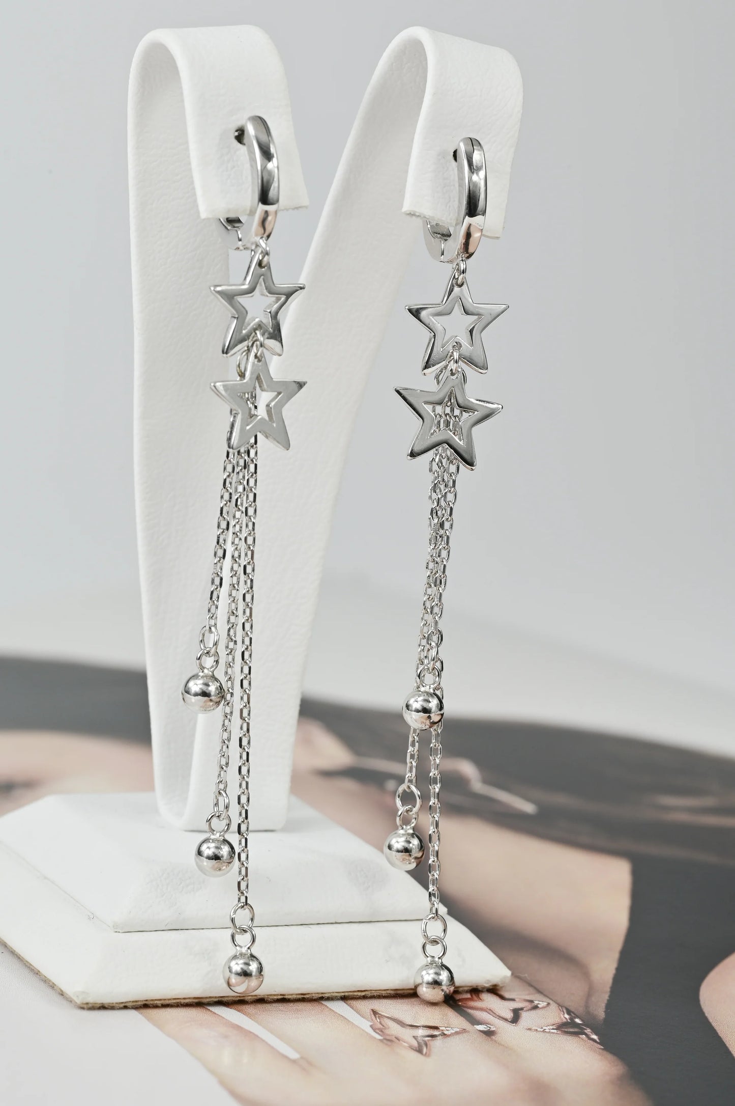 Silver Earrings Stars