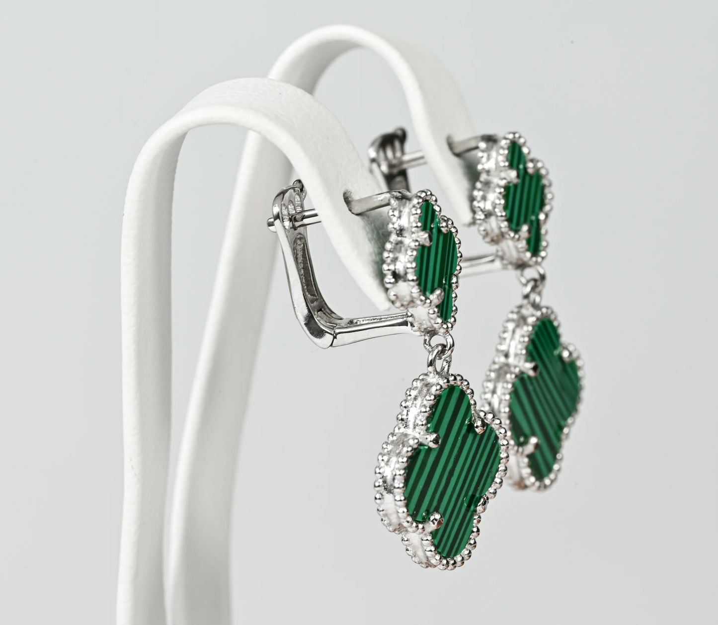 Silver Jewelry Set Malachite (Earrings,Ring)