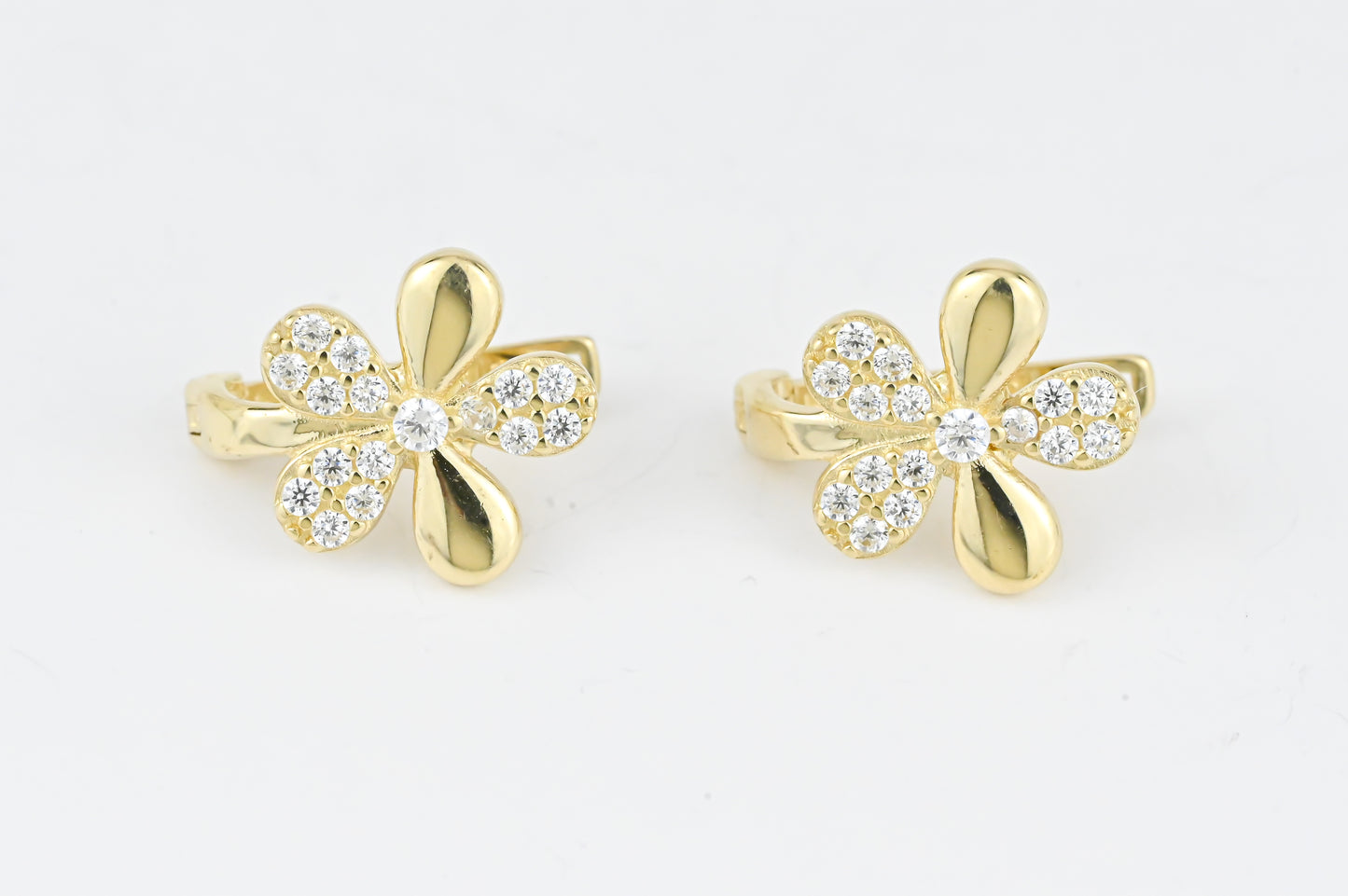 Flowers Yellow Gold Kids Earrings