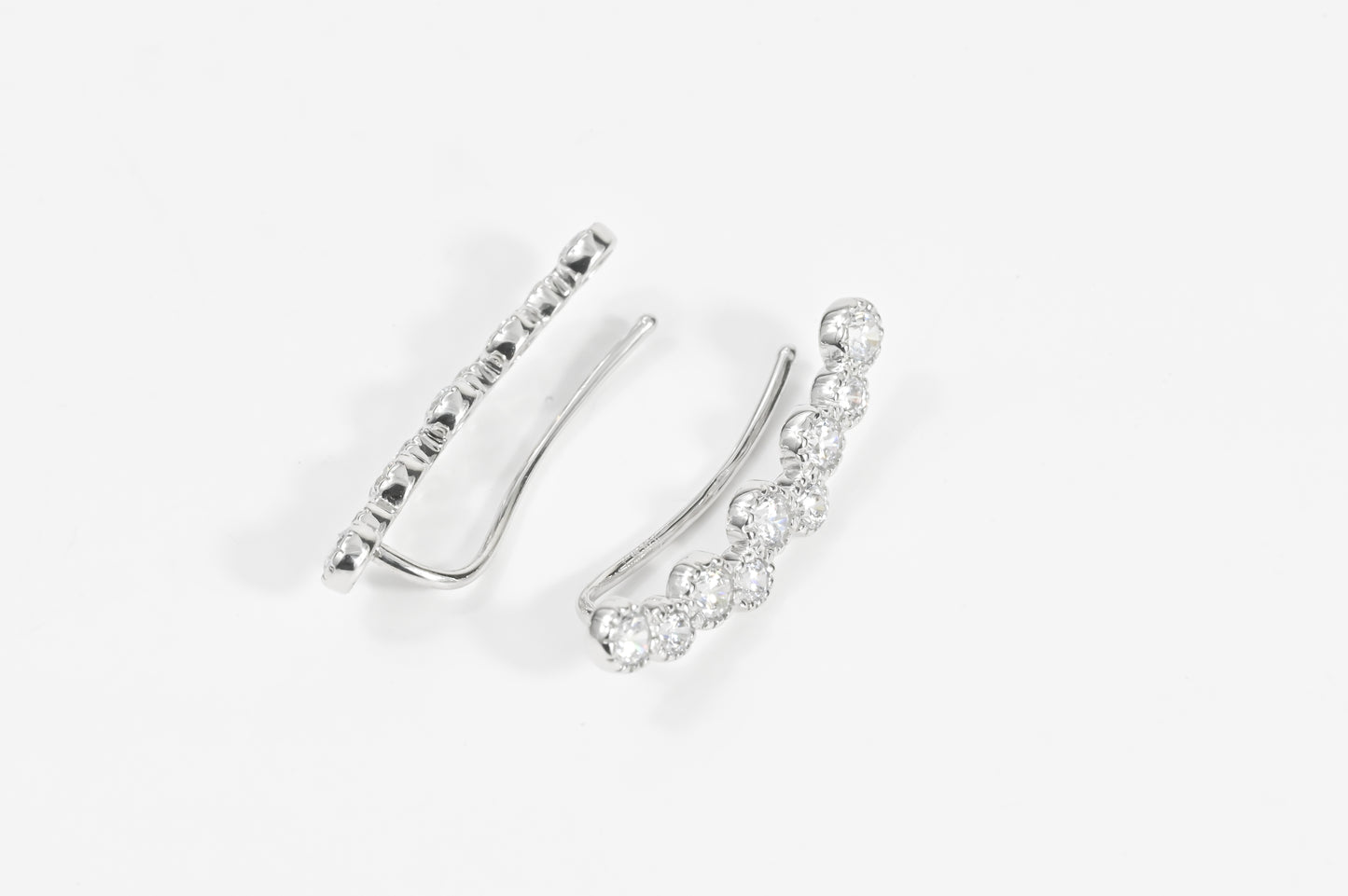 White Gold Cuff Earrings