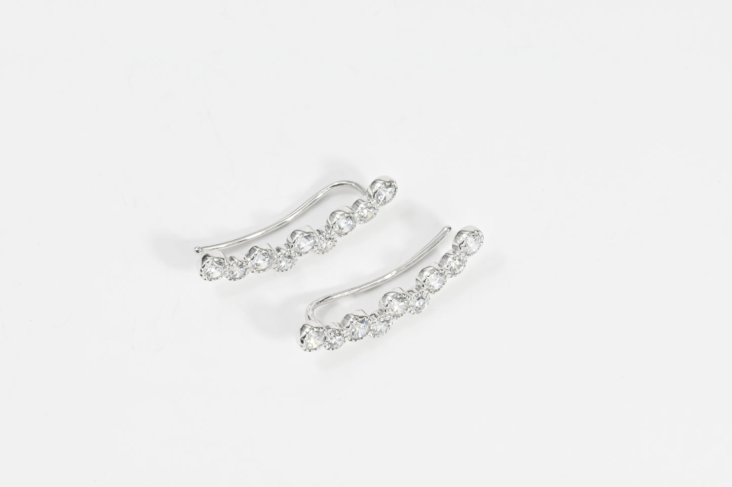 White Gold Cuff Earrings