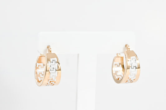Hoop Earrings White&Rose Gold