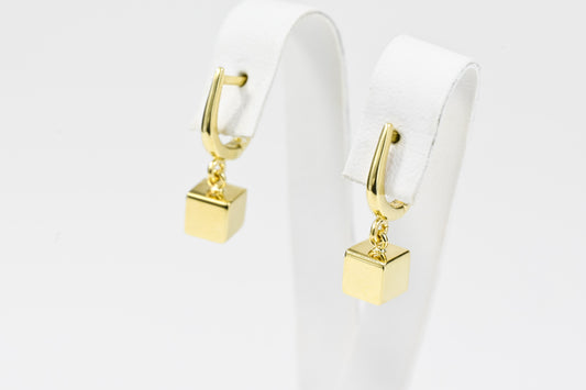 Earrings Cube Yellow Gold