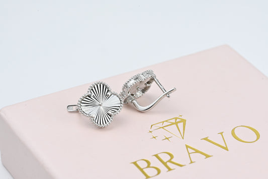 Silver Earrings Clover