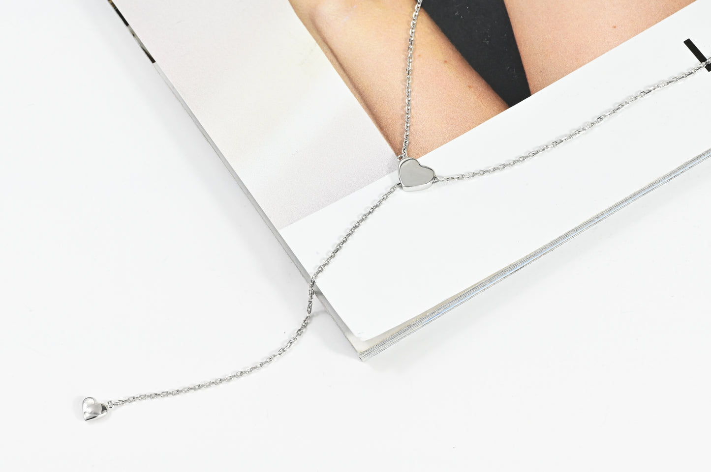 Necklace Tie Love White Gold