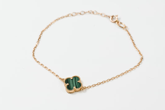 Bracelet Malachite clover