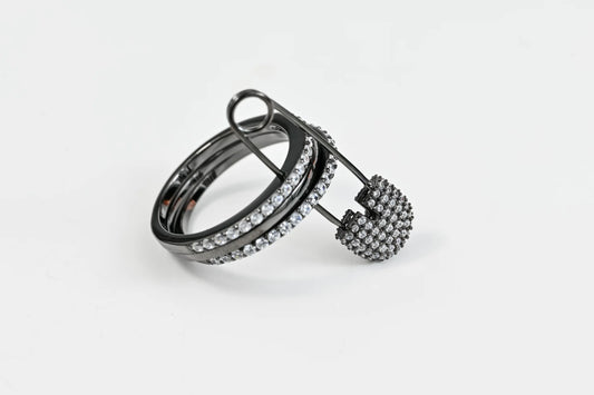 Ring Black Pin Silver