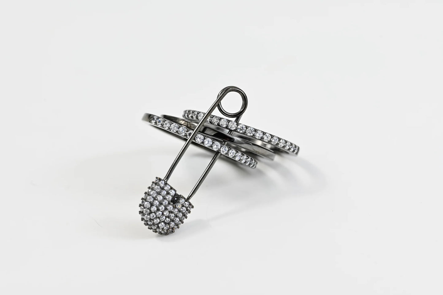 Ring Black Pin Silver