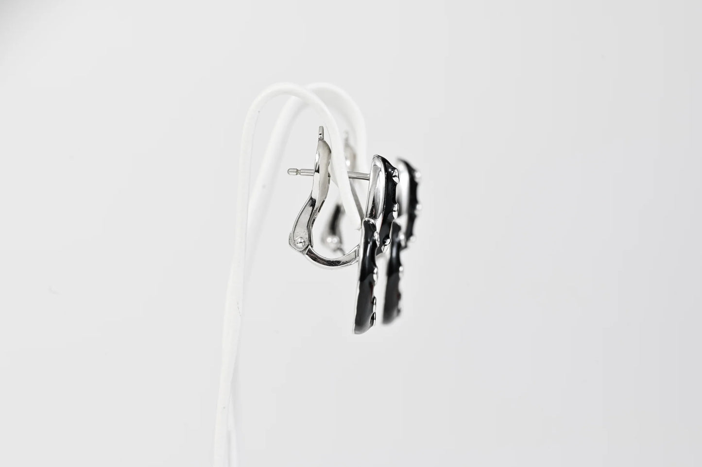 Silver Earrings Black