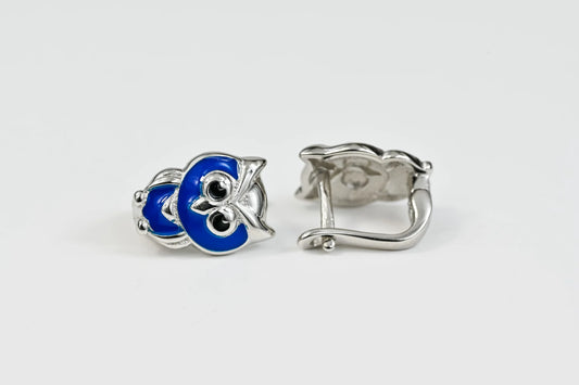 Kids Earrings Owl Silver