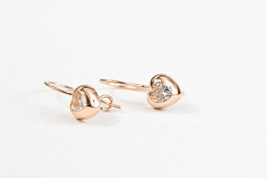 Kids Earrings Hearts with Zirconia stones