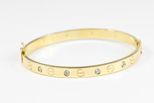 Bracelet Love Yellow Gold with Zirconia stones