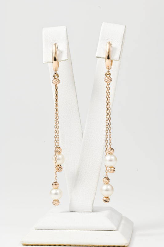 Dangle Earrings White Pearl