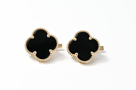 Onyx clover Earrings