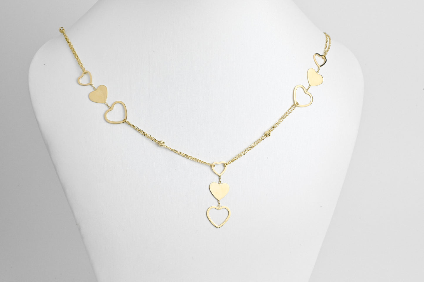 Necklace Hearts Yellow Gold