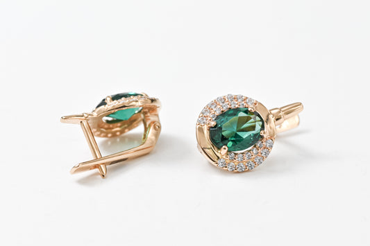 Earrings Green Quartz