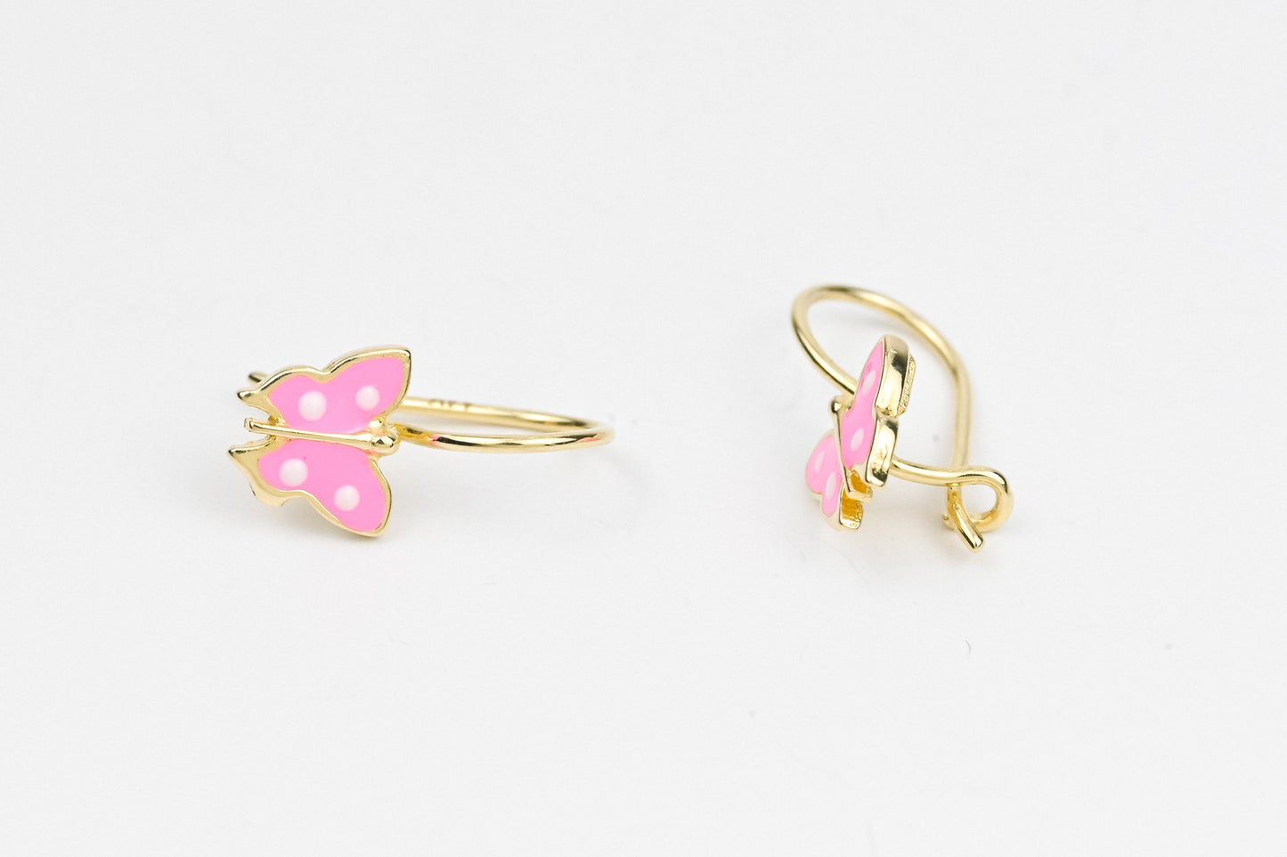 Kids Earrings Pink Butterfly