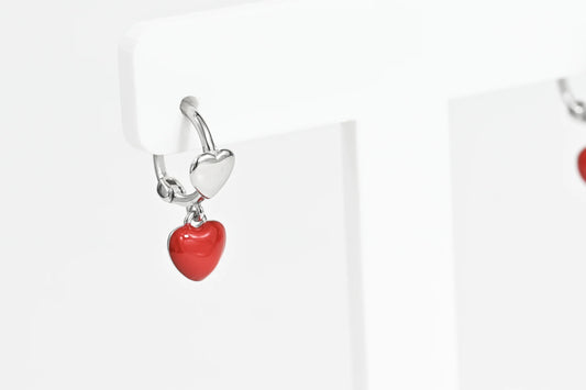 Silver Kids Earrings Love
