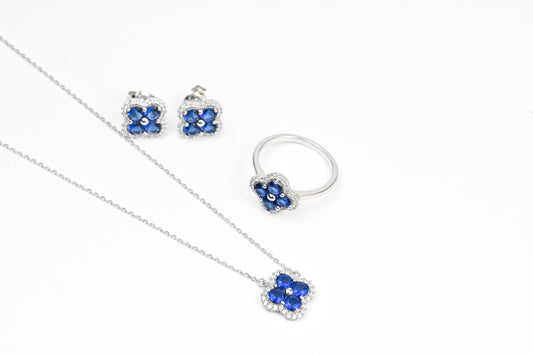 Blue Clover Silver Set