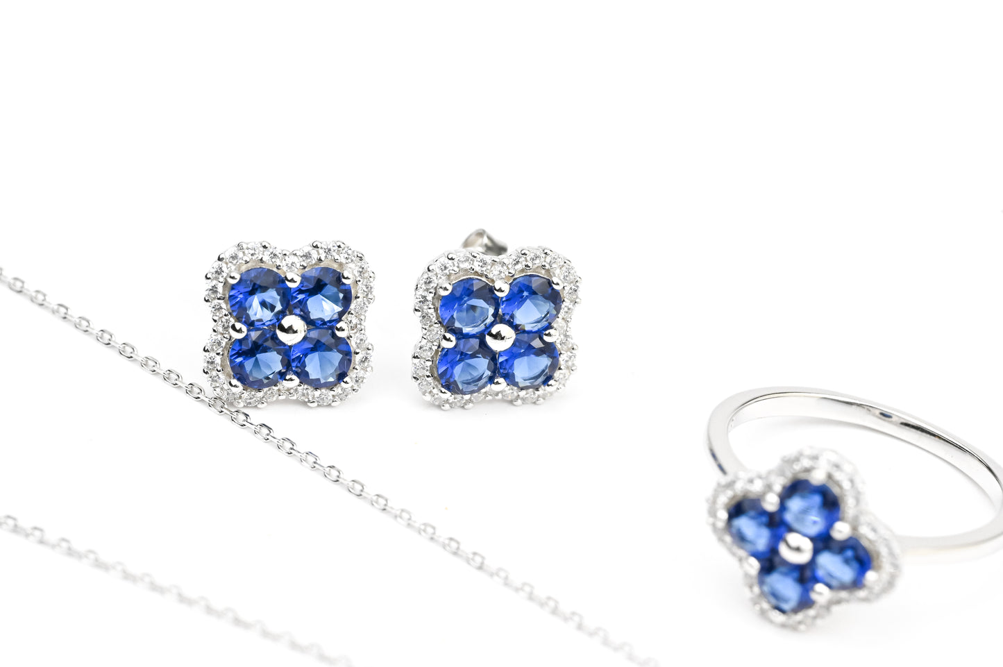 Blue Clover Silver Set