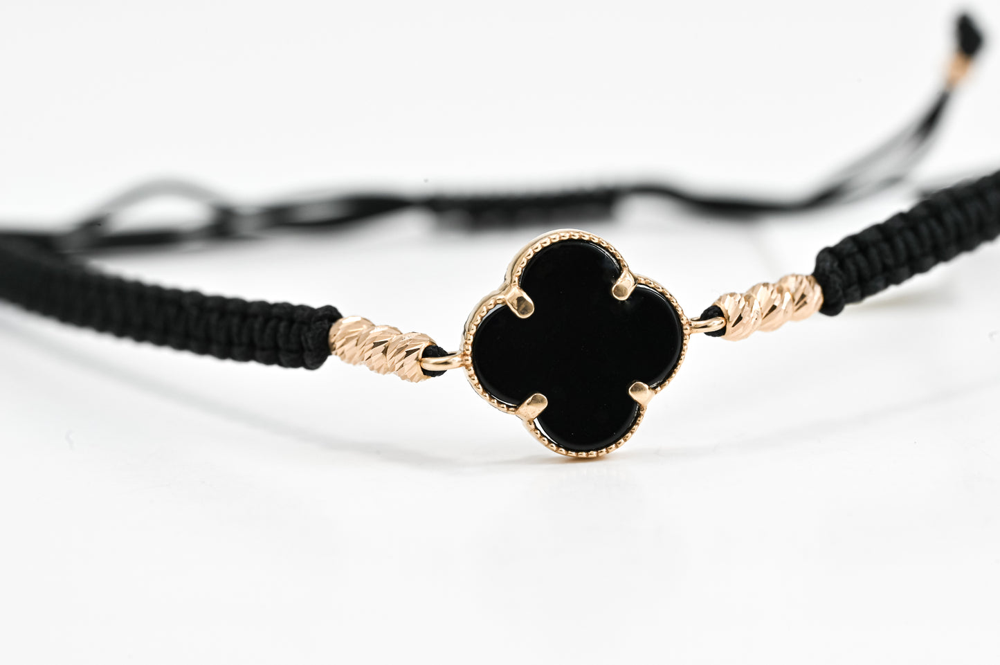 Black Thread Bracelet Clover