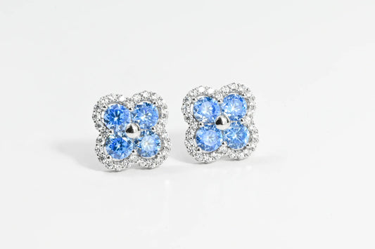 Stud Earrings Blue clover