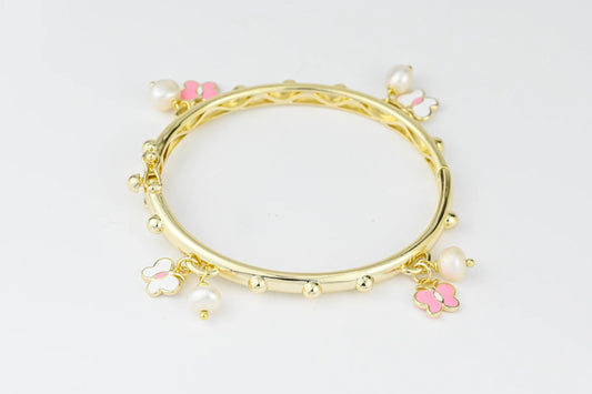 Kids Bracelet with moving Beads Gold Plated