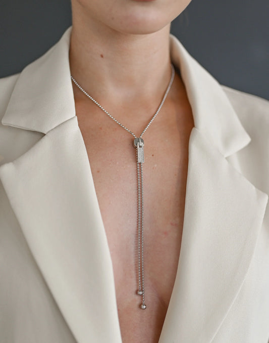 Silver Necklace Tie