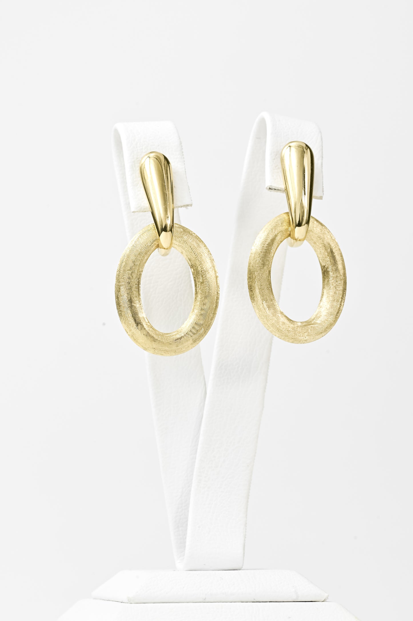 Yellow Gold Dangle Earrings Oval