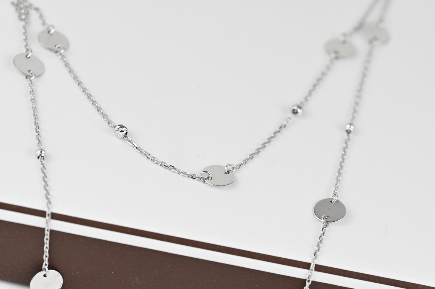 Double Necklace White Gold