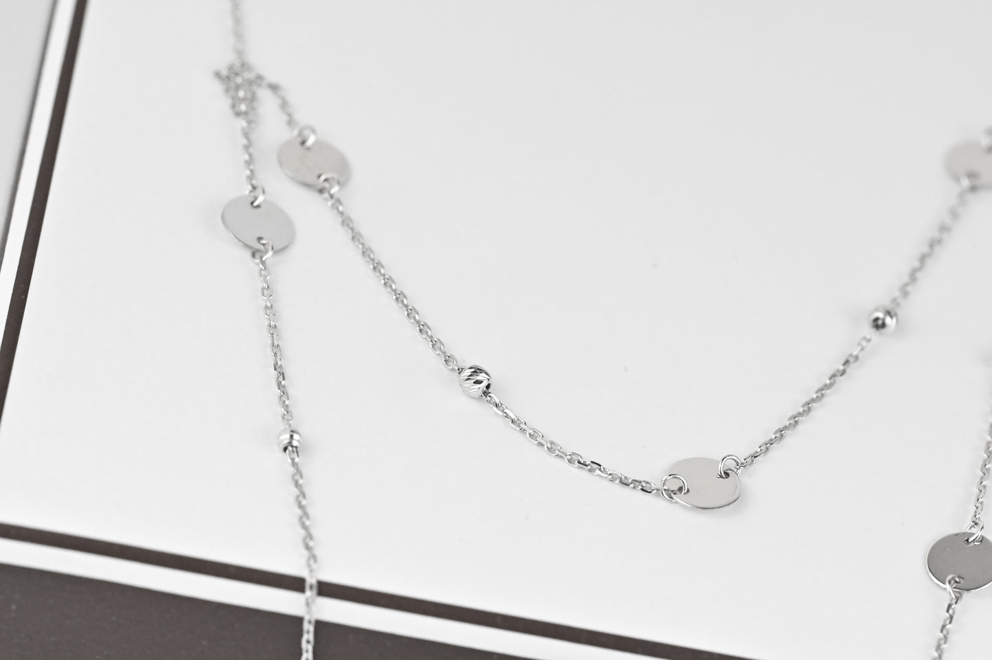 Double Necklace White Gold