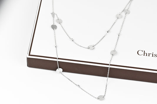 Double Necklace White Gold