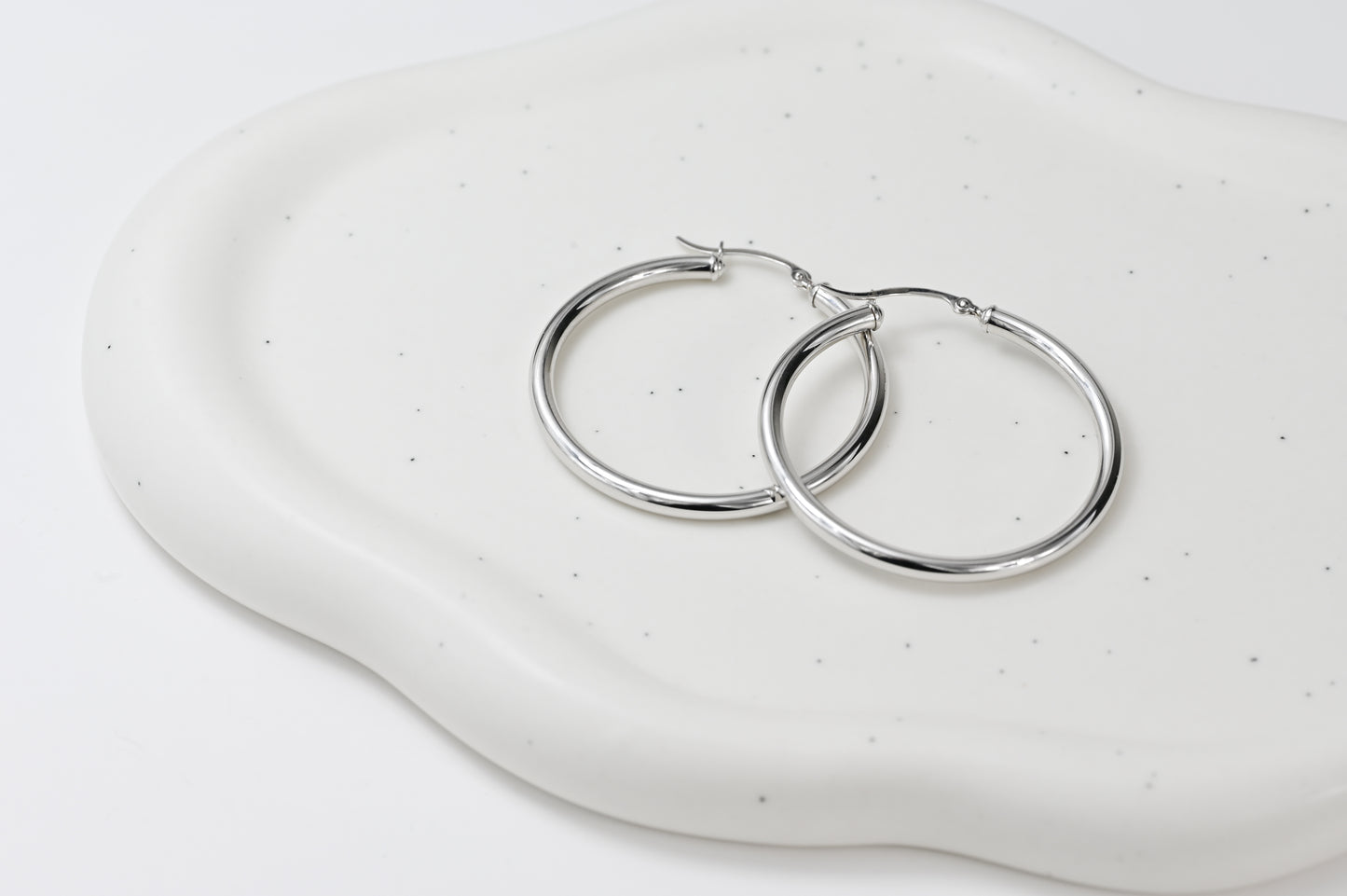 Hoop Earrings White Gold